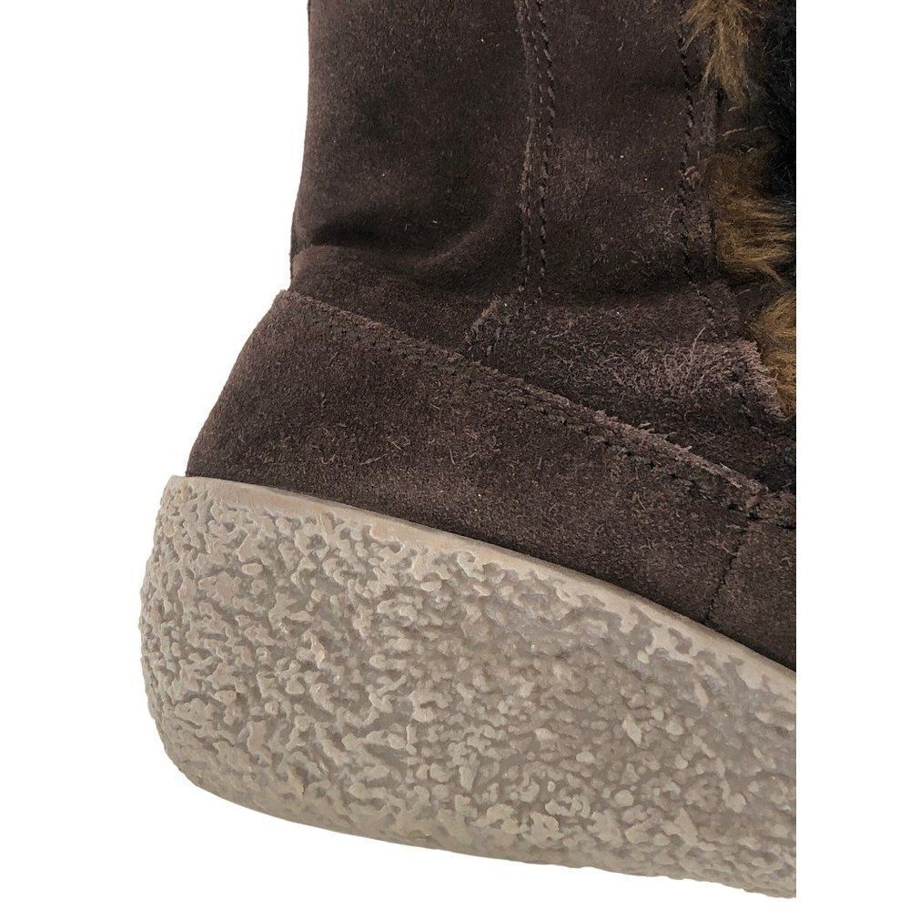 VTG Brilliant Winter Snow Boots Leather Fuax Fur Lining Wedge Womens Size 7M - Picture 5 of 6
